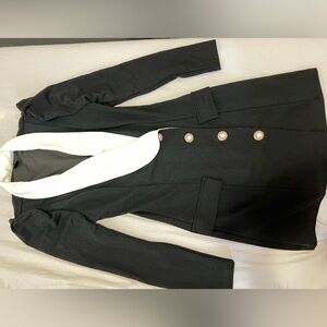 Black and white blazer vintage style dress with gold buttons, Never used